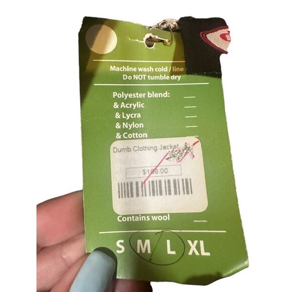 Dumb Clothing Gray & Black Floral Side Asymmetrical Zipper Jacket Women Sz M/L - Picture 8 of 8